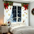 thumbnail image 3 of Hearth & Gear Rideaux Imprimés pour les Fêtes 2 Pcs de Rideaux Imprimés Plats 2D Rouges avec Flocon de Neige et Motifs, Convenant à la Chambre, au Salon, Rideaux Réchauffants 84 Rideau de Douche Beige et Rideaux, 3 of 6