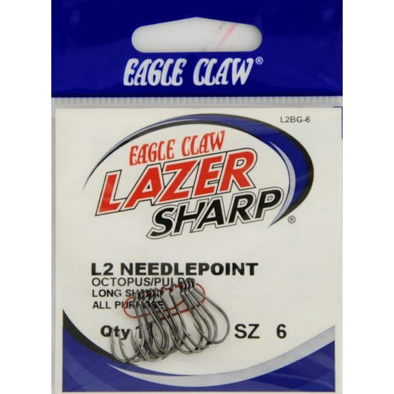 Lazer Sharp L2BUH-6 Octopus Hook, Black, Size 6