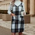 thumbnail image 2 of APEXFWDT Women's Above Knee Plaid Printed Overall Dress Suspender Skirt Women Christmas Tartan A-Line Overall Dress, 2 of 7