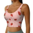 thumbnail image 2 of Fotbe Cute Strawberry C Pattern Womens' Sports Bra Longline Wirefree Padded with Medium Support Sports Moisture-Wicking Workou Vest,Tank Top-, 2 of 9