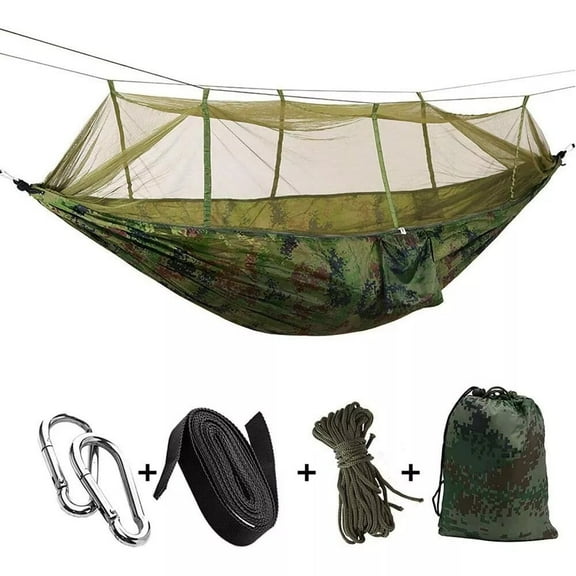 Heavy Duty 660lbs Portable Double Person Camping Hammock with Mosquito Net, Lightweight Nylon Tent