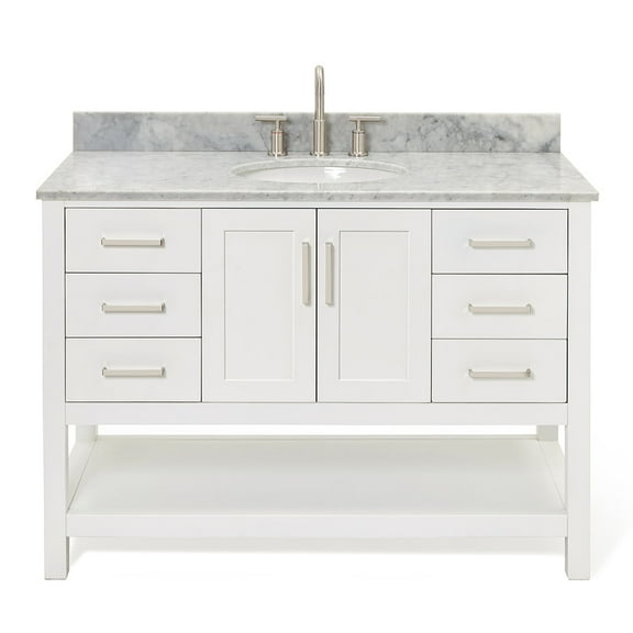 Ariel S049scw2ovo Magnolia 48" Free Standing Single Basin Vanity Set - White