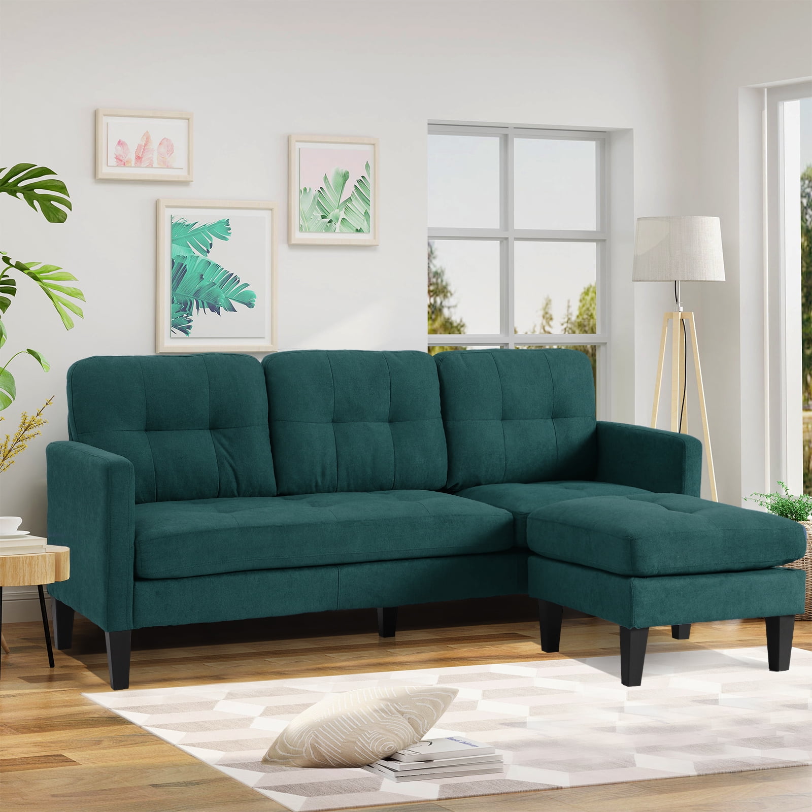 Magic Union Convertible Sectional Sofa, L-Shaped Couch for Small Space ...
