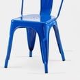 thumbnail image 4 of Set of 2 High Gloss Blue Industrial Metal Dining Chairs 18 Inch Seat Height Stackable Indoor Outdoor, Lightweight Easy-Clean Surface, Easy Assembly, Durable Modern Design, For Kitchen Cafe Bar, 4 of 5