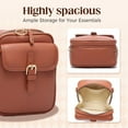 thumbnail image 4 of Small Lightweight Crossbody Leather Bag, Retro Adjustable Strap Double-Layer Large Capacity small Crossbody Bags for Women, 4 of 8