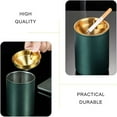 thumbnail image 3 of Ashtray with Lids Stainless steel ashtray dark fashion green gold-plated windproof ashtray, suitable for indoor or outdoor use, 3 of 5
