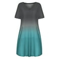 thumbnail image 4 of Homenesgenics Dresses for Women Womens Dresses Summer Women Summer Casual Short Sleeve Loose Dresses Gradient Dress Green S, 4 of 9