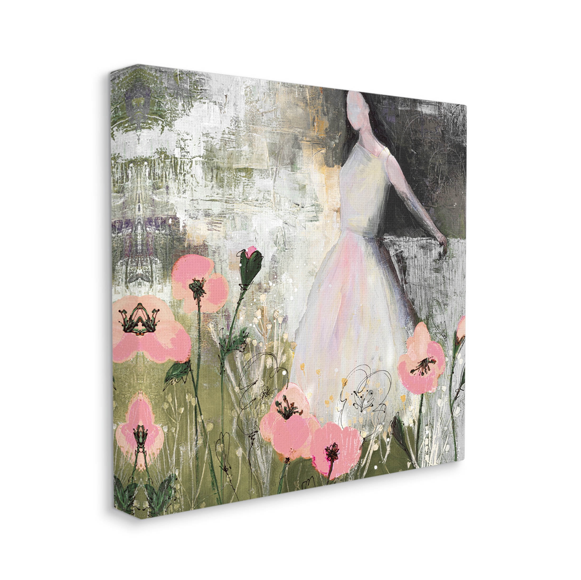 Stupell Industries Contemporary Meadow Woman Collage Painting Gallery Wrapped Canvas Print Wall Art, Design by Ruth Fromstein