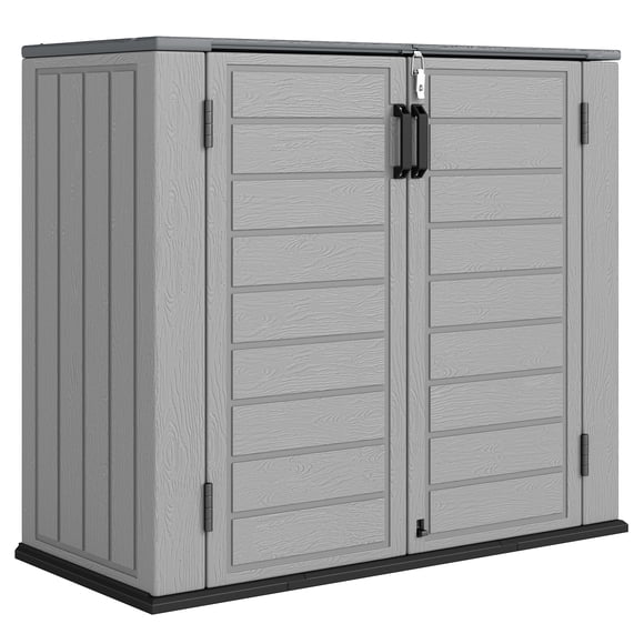 Outsunny 33 Cu.ft Outdoor Storage Shed, Waterproof Storage Cabinet, Grey