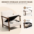 thumbnail image 4 of Accent Chair with Hidden Storage, LEGAHOME Antique White Modern Arm Chair for Living Room, Comfy Corduroy Reading Armchair for Bedroom, with Solid Wood Leg for 250lbs Weight Capacity, 4 of 10
