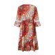 thumbnail image 4 of VISgogo Vestido suelto con cuello en V para mujer, bohemio 3/4 de manga larga con ribete de encaje, minivestido de playa fluido VISgogo  moda, 4 of 9