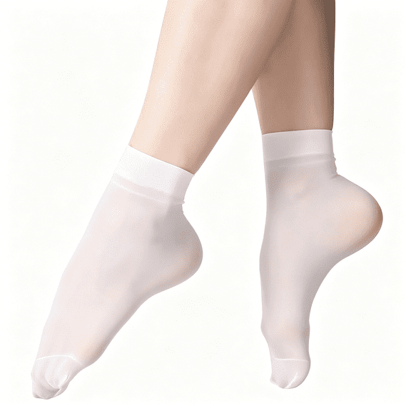 TELOLY 12 Pairs Sheer Nylon Socks for Women Thin Ankle Stocking Footies Transparent Silk Sheer Socks with Reinforced Toe