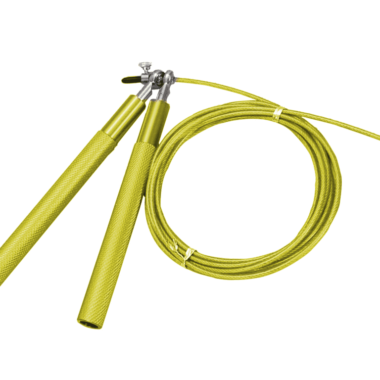 Heavy Jump Rope - Weighted Jump Rope + Steel Handles, 360° Spin, Adjustable  Cable，yellow,yellow,F37187