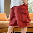 thumbnail image 4 of Cargo Shorts Brick RedWork Shorts Casual Shorts Boys' Athletic Shorts Boys Cargo Shorts Size 13-14 Years Summer&nbsp;Clothing, 4 of 5