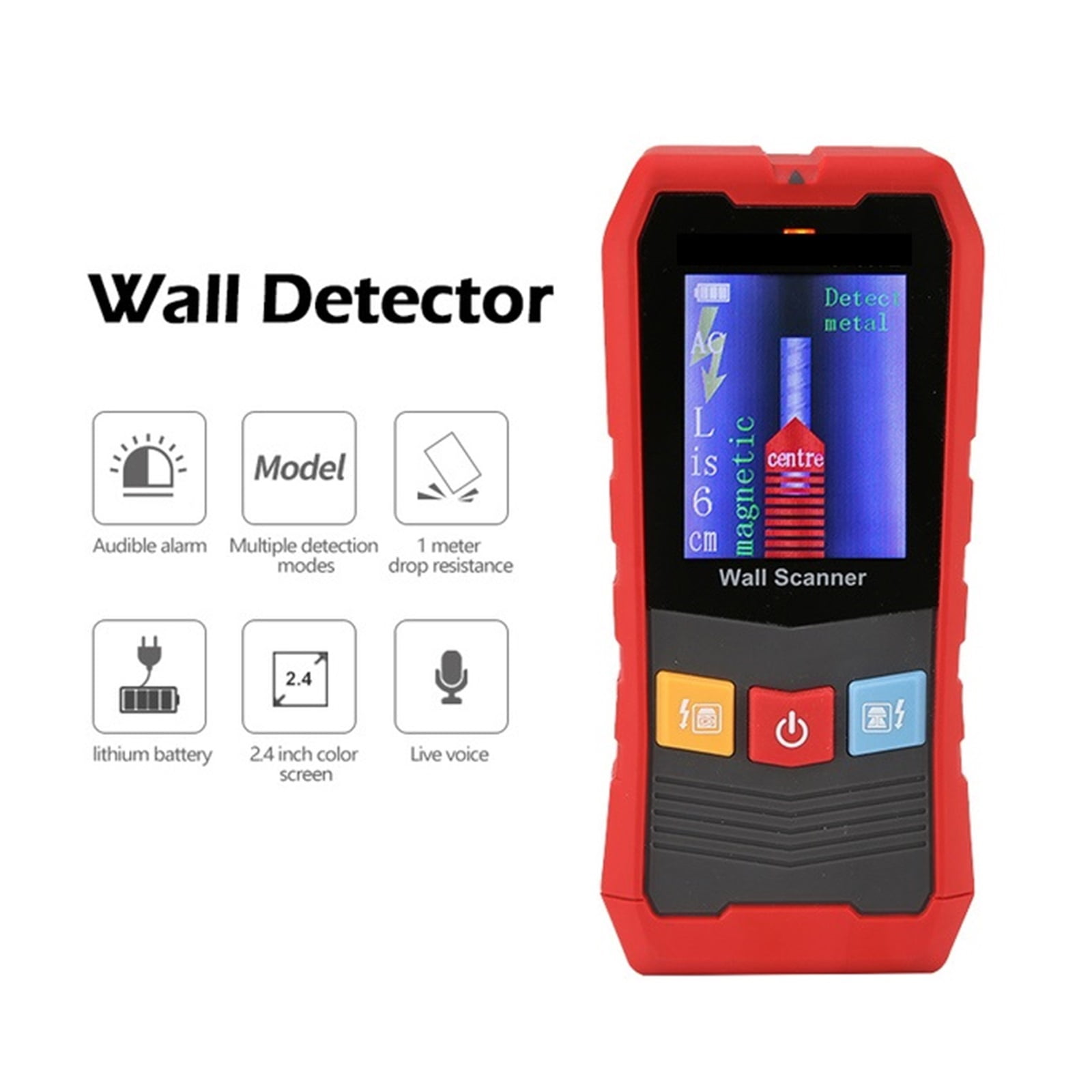 Wall Scanners; 4-in-1 Detection Of AC/metal Objects/wood/cable/li-ion Battery Powered ,Accurate and Quick - 387E_0