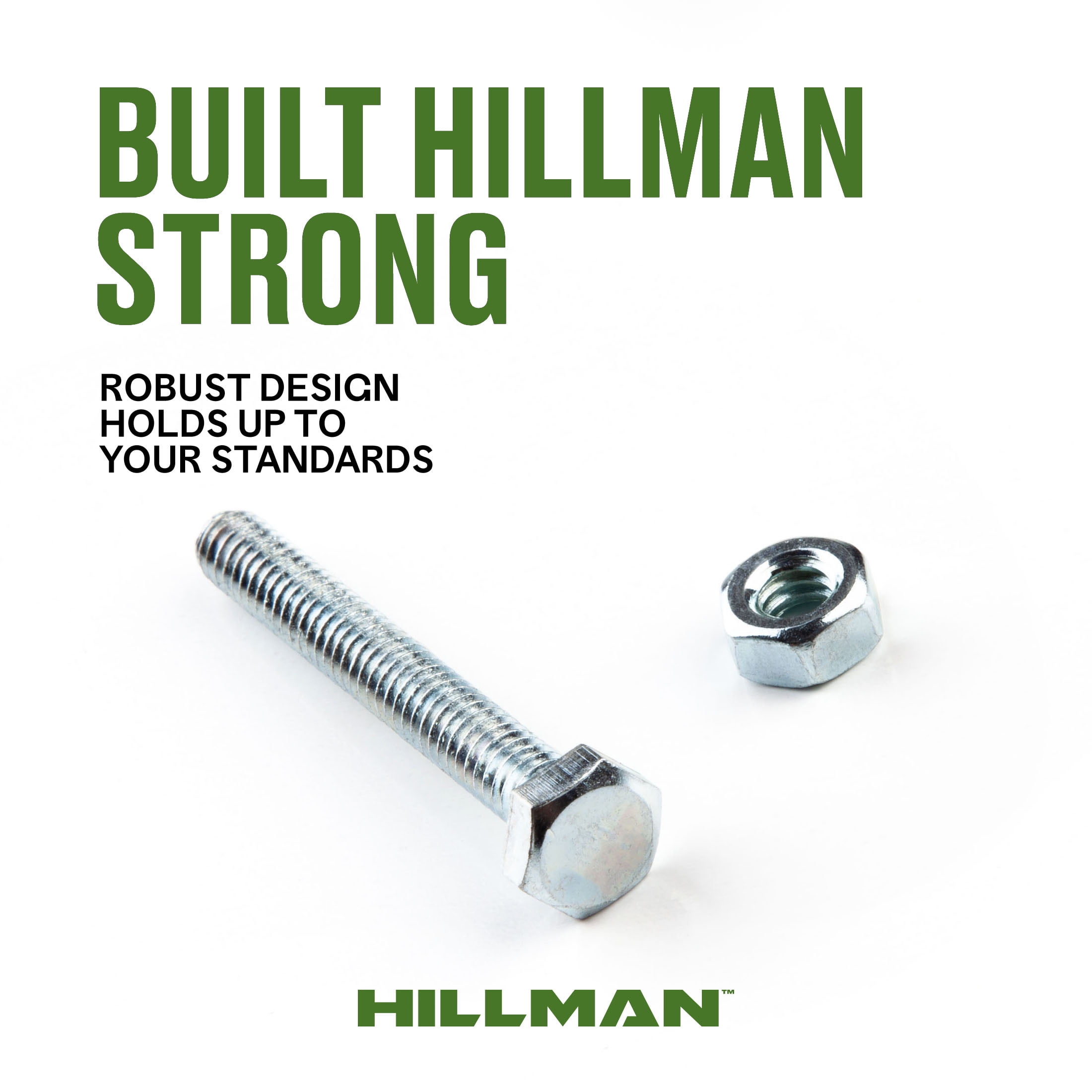 (4 pack) Hillman Hex Bolts and Nuts, 1/4-20" x 2", Steel, Zinc Finish, Silver, 3 sets