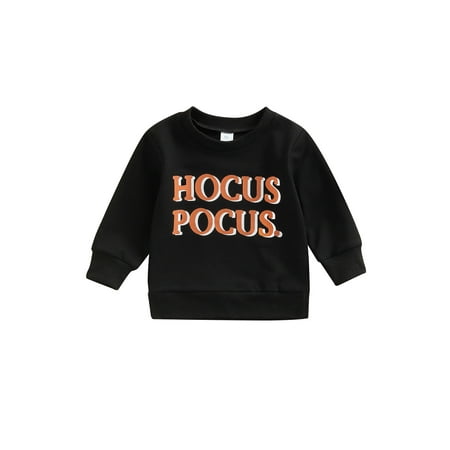 

LisenraIn Toddler Baby Halloween Outfits Boy Girl Letter Print Sweatshirt Oversized Pullover Unisex Clothes