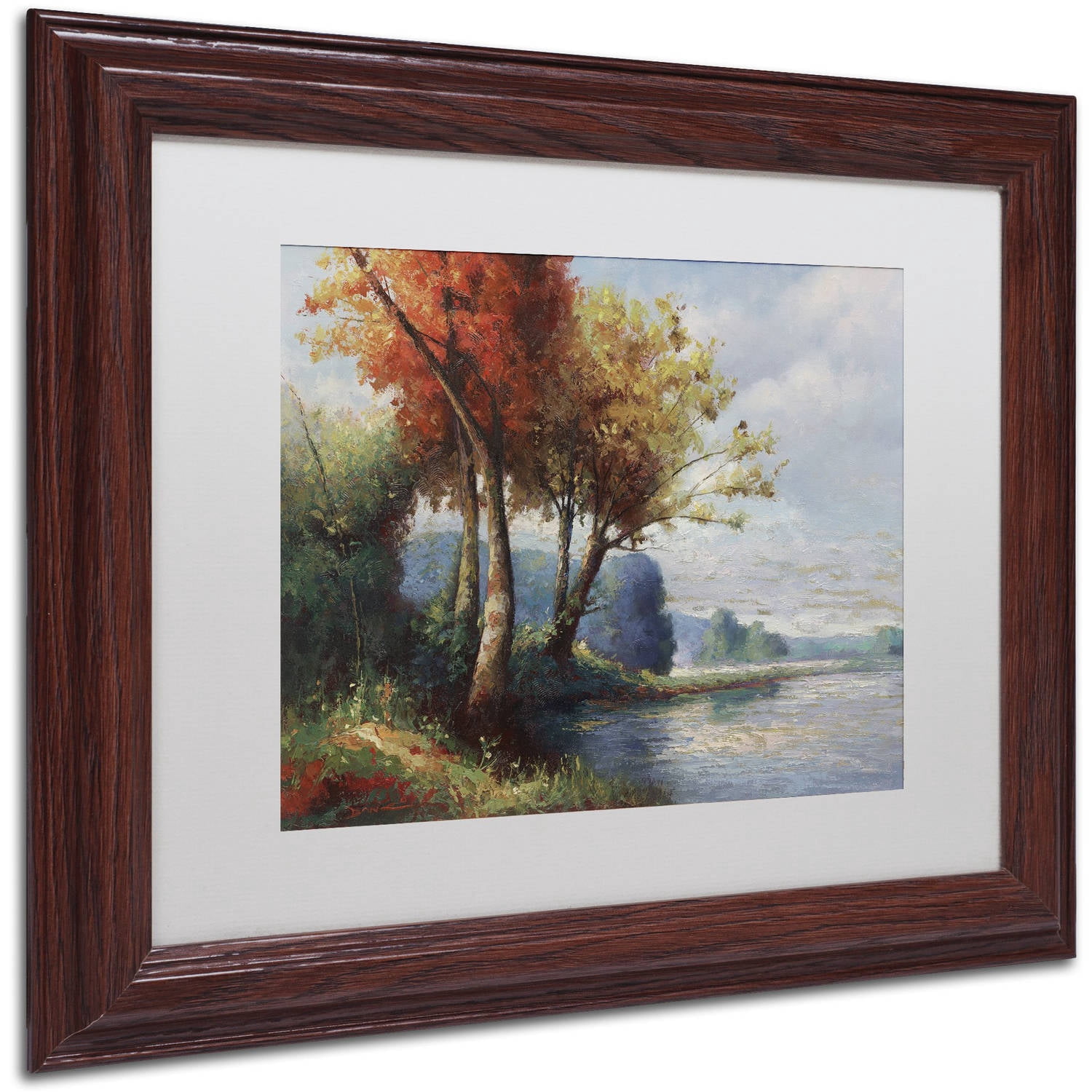 Trademark Fine Art "Corot Tribute" Canvas Art by Daniel Moises, White Matte, Wood Frame
