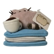 GUND Pusheen Enjoying Coffee and a Book Plush Backpack Clip, 3” (B&N Exclusive)