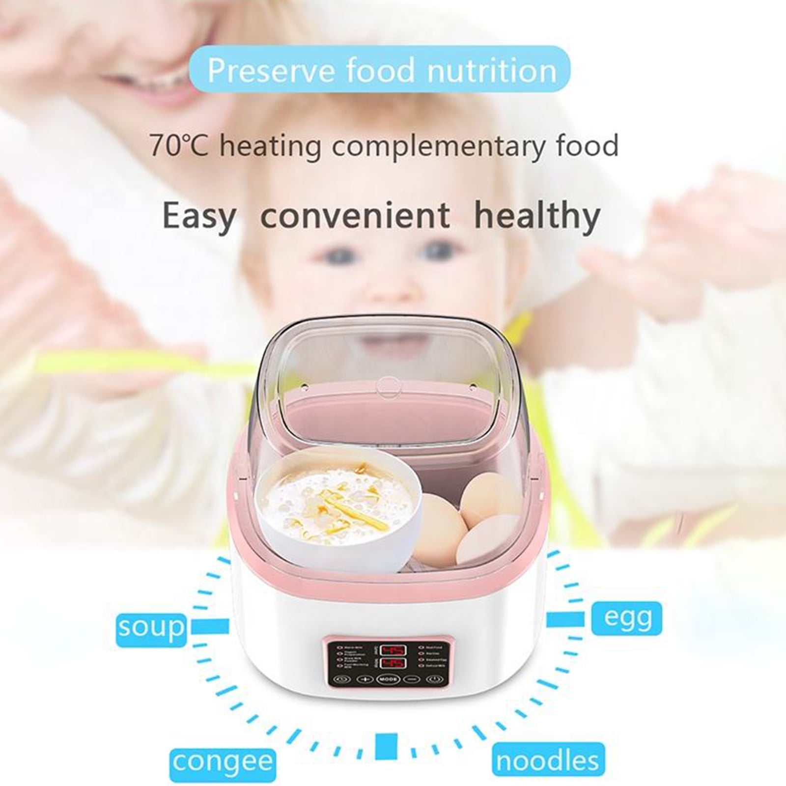 Baby Bottle Warmer and Sterilizer, 8-in-1 Multifuntion Breast Milk Warmer, Fast Baby Food Heater for Twins, LCD Display Accurate Temperature Adjustment, 24H Constant Mode with Remote, Pink