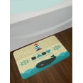 thumbnail image 2 of Ahoy Its a Boy Bath Mat, Baby on the Way Message with Marine Theme Set Up Dolphin Wheel, Non-Slip Plush Mat Bathroom Kitchen Laundry Room Decor, 29.5 X 17.5 Inches, Teal Dark Blue Khaki, Ambesonne, 2 of 2