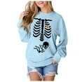 thumbnail image 2 of Pregnant Halloween Sweatshirts for Women 2025 Crewneck Pregnancy Announcement Skeleton Graphic Sweatshirt Pullover Top, 2 of 6