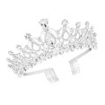 thumbnail image 2 of Wedding Tiara Crystal Crown With Rhinestone Wedding Headband Comb For Bridal Crown Wedding Proms Pageants Princess Parties Birthday, 2 of 5