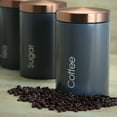 thumbnail image 3 of MegaChef Essential Kitchen Storage 3 Piece Sugar, Coffee and Tea Canister Set in Matte Gray, 3 of 4