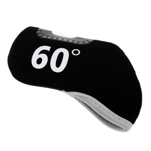 Fundas para cabezas de palo de golf Fundas para cabezas de cuña con ventana transparente para diestros 60 grados negro