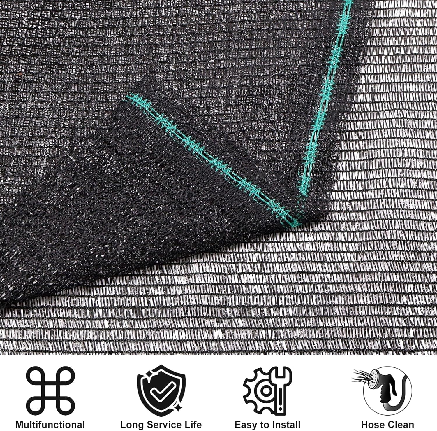 Shade&Beyond 5'10" x 100 FT 50% Eyelets Shade Cloth Roll,Cuttable Sun Shade Mesh Tarp UV Resistant Screen Cover for Garden, Patio, Greenhouse, Kennel, Canopy, Roll,Black