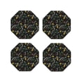thumbnail image 2 of Kll Octagon Drink Coasters Set Of 4,Pu Leather Absorbent Coasters Set Decorative Coffee Cup Coasters Housewarming Gift For Home Decor-Wasp And Florals, 2 of 9