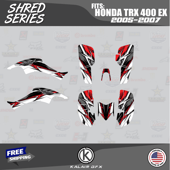 Kalair GFX Graphics Kit for Honda ATV TRX 400EX (2005-2007) Shred Series