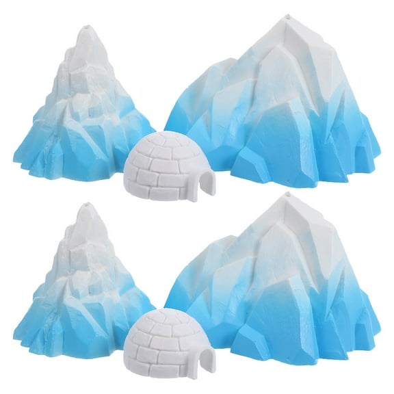 Ostracsh 6-Piece Resin Iceberg Miniature Set - Realistic Mini Ice House Models for Home Decor, Aquarium, Garden & Tabletop Display