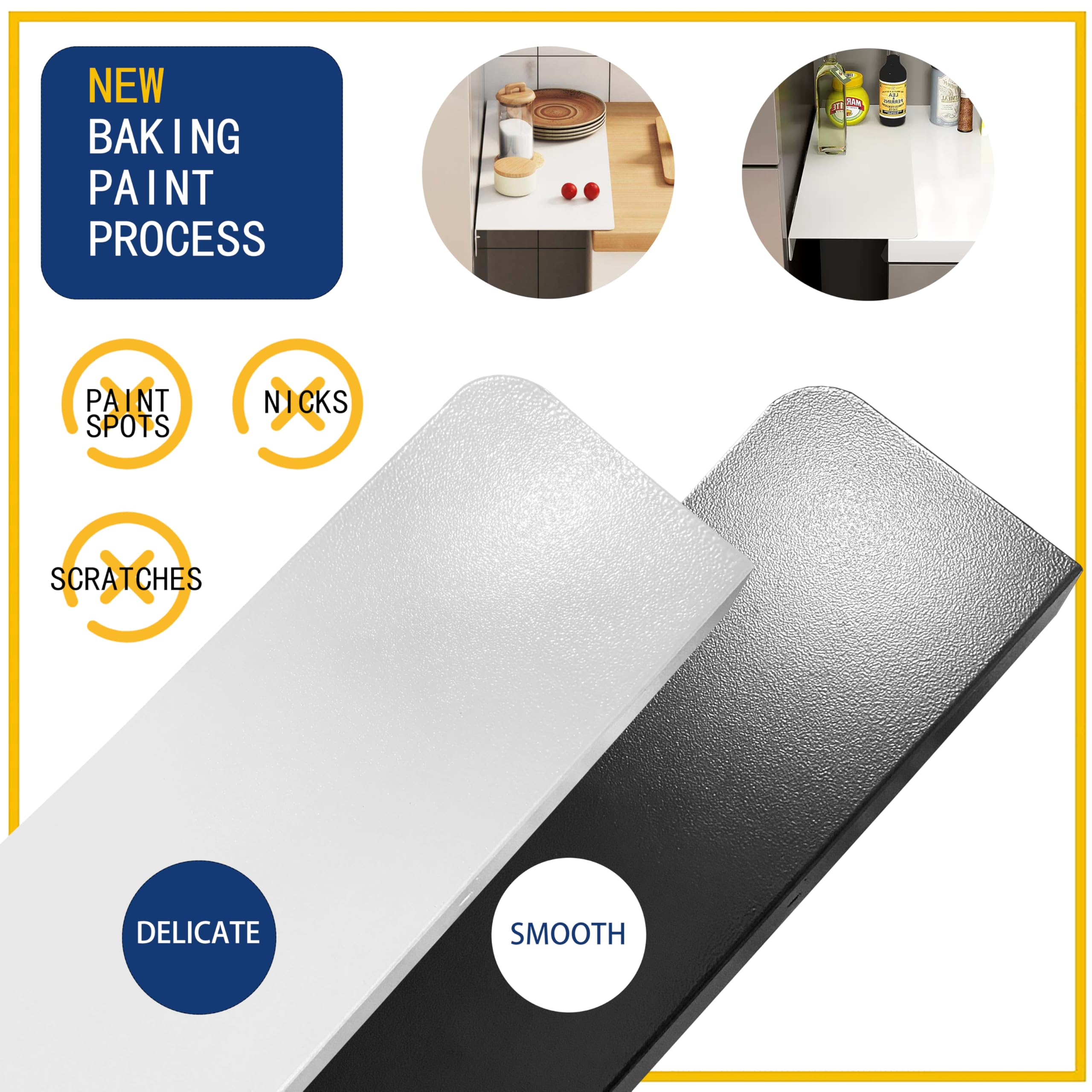 Metal Kitchen Refrigerator Gap Partition Countertop Gap Extension Board, Refrigerator Side Partition, Gap Covers Between Countertop & Walls(Black, 15.75 x 3.93inch)