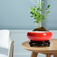 thumbnail image 3 of Indoor Outdoor Plant Bowl, Hydroponic Bonsai Planter with Stand, Chinese Ceramic Flower Pot for Office Garden Balcony, Elegant Decorative Centerpiece, 3 of 4
