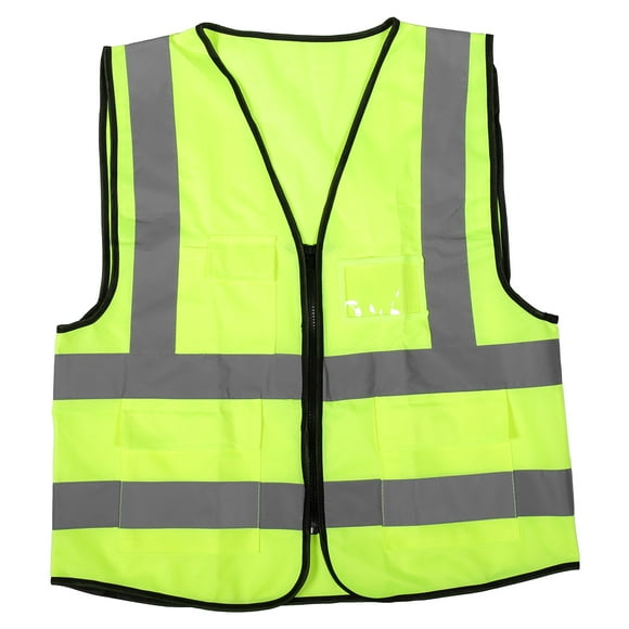 EeaseMX Chaleco de ciclismo de alta visibilidad con bolsillo, reflectante, para trabajos de construcción al aire libre, seguridad vial y saneamiento (amarillo fluorescente XL)