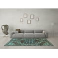 thumbnail image 3 of Ahgly Company Indoor Round Persian Light Blue Traditional Area Rugs, 8' Round, 3 of 4
