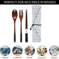 thumbnail image 5 of Juego de cubiertos de madera, palillos, cuchara, tenedor, utensilios de viaje, cubiertos reutilizables para el hogar, oficina, viajes, camping al aire libre, 5 of 5