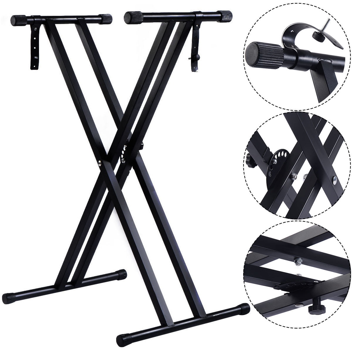 Adjustable Music Keyboard Electric Piano XStand Metal Dual Tube