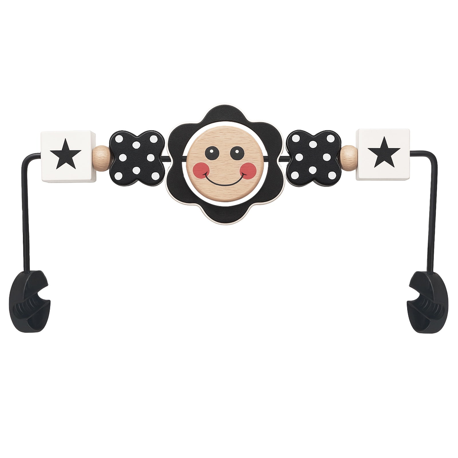 Baby Bouncer Toy Bar Compatible with BabyBjörn Bliss & Balance Soft Bouncers, Wooden Activity Bar with Rotating Toys
