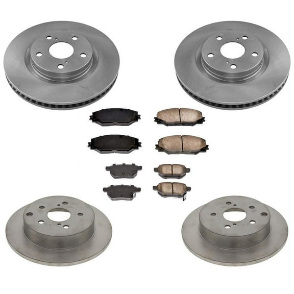 Front Rear Disc Brake Rotors and Ceramic Brake Pads for Toyota Mirai 16-18