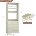 thumbnail image 6 of Aheaplus Freestanding Closet Organizer: 3-Drawer Storage with Rod & Shelves, Space-Saving 24-inch Cabinet,White Oak, 6 of 6
