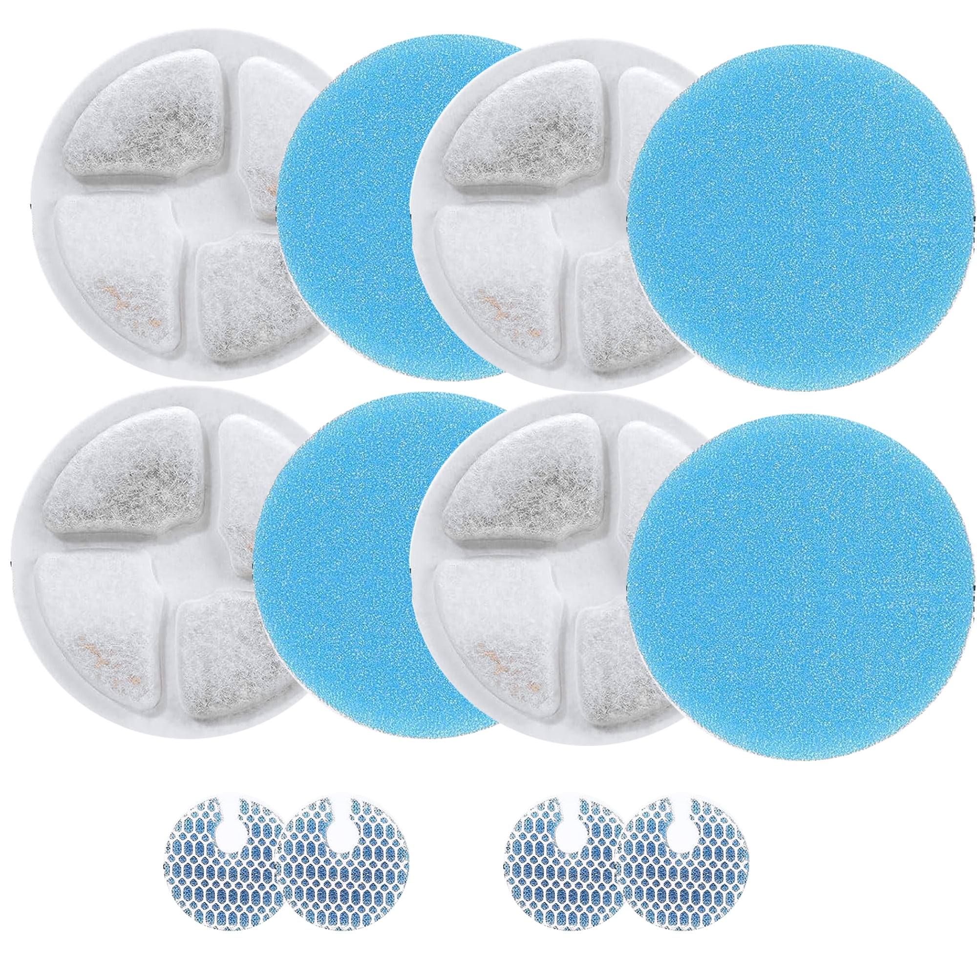 Qzbhct Pet Replacement Sponge Filters for Round 2L/67oz Stainless Steel Automatic Cat Water Fountain Foam Filter Dog Drinking(8 Set)