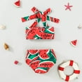 thumbnail image 5 of KTMKH Girls Swimsuit 2 Piece Bathing Suits Toddler Summer Bowknot Watermelon Cartoon Leaves Printed Two Piece Bikini Swimwear For 0-3 Months, 5 of 7