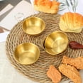 thumbnail image 3 of 4Pcs 3.2Inch Round Small Gold Bowls for Dips, Stainless Steel Sauce Dip Bowl, Sushi Dipping Bowls, Mini Individual Saucers Bowl Appetizer Plates Soy Sauce Dishes, Seasoning Plate, 3 of 7
