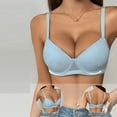thumbnail image 6 of Underwire Bras for Women Open Beak V Neck Push Up Brassiere Solid Breathable Anti Sagging Lifting Comfortable Bras Gather Everyday Tshirt Bra Bikini Tops, 6 of 8