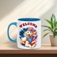 thumbnail image 2 of Golden Retriever Patriotic Welcome for 4Th of July Independence Day 11oz Accent Two-tone Mug Goldens Dog Lover Gifts Idea Coffee Tea Cup - 00010, 2 of 5