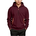 thumbnail image 3 of Falkdiz Long Sleeve Shirts for Boys Warm Fleece Outdoor Pullover Winter 1/4 Zipper Casual Plain Boys Tshirts Stylish,Wine,Size: 5-6, 3 of 9