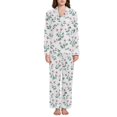 thumbnail image 4 of joogoo Pajamas Set for Women Floral Leaf Long Sleeve Pjs Loungewear L, 4 of 7