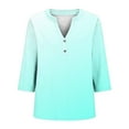 thumbnail image 5 of Xuyuer Women's Casual Plus Size Printed 3/4 Sleeve V-Neck Blouse Fashionable And Comfortable Top, 5 of 5